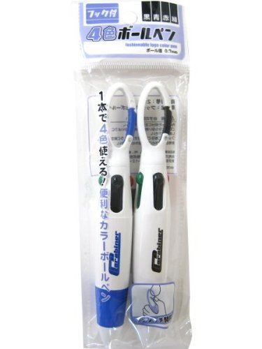 Amazon.co.jp: 291 フック付4色ボールペン 2本 : Office Products