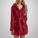 Sdwingk Short Plush Robe for Women with Pockets Mid Length Bathrobe Fuzzy Fleece Robes Cozy Soft Nightgown Winter Sleepwear
