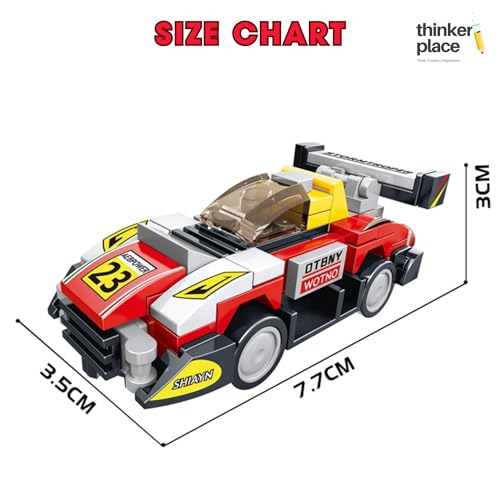 Image of 8-in-1 Super Racing Car Red Star (98 Pieces) | Learn About Speed | Building Block Set for Kids Age 6+ | STEM Educational Toy | Build, Collect & Create Mega Robot | Science & Learning Toy