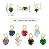 PH PandaHall 14pcs Pendentifs Mini Cubic Zirconia 7 couleurs Amour Coeur Breloques Pet Pendentif Plaqué Or 18K avec Anneau de Saut pour Boucle D'oreille Bracelet Collier Ras Du Cou Bijoux, 8x5mm #1