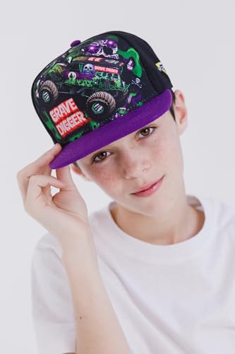 Monster Jam Grave Digger Adjustable One Size Snapback Baseball Cap Purple/Black OS Toddler2
