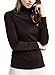 MOROUTLINE Silk Tops Turtleneck Long Sleeve Silk T Shirt Ultra Soft Thermal Layer Tops Slim High Neck Blouse Black Small