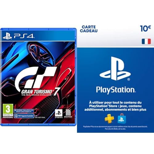Gran Turismo 7 PS4 et carte PlayStation 10€ en code email sécurisé