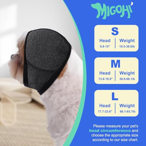 Image of MIGOHI Dog Calming Hoodie,Dog Ear Muffs Noise Protection, S | Durable Ear Cover for Hematoma, Adjustable Sound Proof Ears Covers for Dogs, Fireworks, Travel, Grey