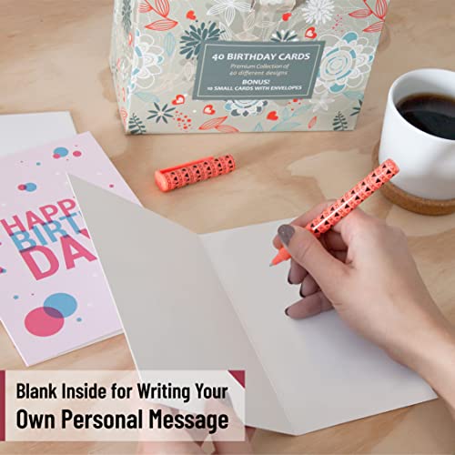 Mpfy- Birthday Card, Pack Of 40 Unique Designs With Envelopes And Bonus 10 Gift Cards, Gift Cards, Gift Card Birthday, Gift Cards With Envelopes, Happy Birthday Card #TOP5