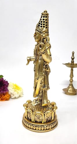 Image of Gold Art India Lord Tirupati Balaji Idol Murti for Mandir | Pooja Room Lord Vishnu Shree Venkateswara Swamy Statue God Balaji Home Decor Showpiece for Gift Living Room (Gold Plated Antique Matte)