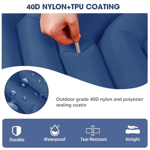 image for Pretyw Double Sleeping Pad for Camping, Ultralight Camping Mattress wi