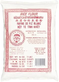 Thai Rice Flour 16 oz (Basic), Pack of 1, Thailand Rice Flour for Baking & Cooking, 100% Natural, Gluten-Free, Vegan, 1 Pound