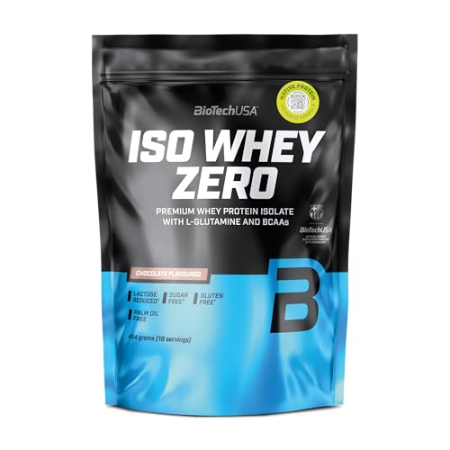 BioTechUSA Iso Whey Zero | Premium Whey Protein Isolate | Grass-Fed | Enzyme-Free | Sugar- and Gluten-free, 454 g, Chocolate