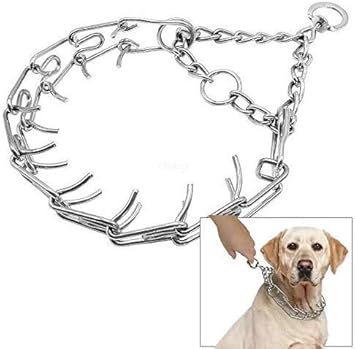 PSK Stainless Steel Chrome Plated Prong Collar for Dogs - 20 inch