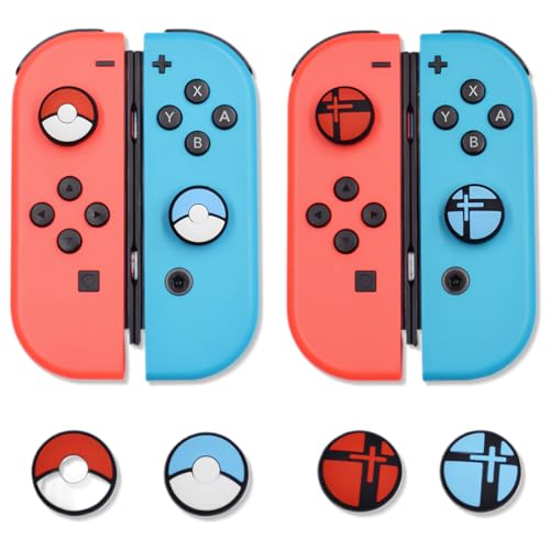 QOMJUFA Lot de 2 Capuchons de Joystick de Rechange Noirs Compatible pour Manette Switch, Switch Lite et Switch OLED Coque analogique de rechange pour joystick - Pièces modifiées