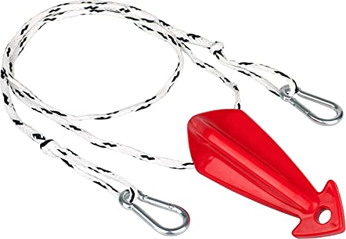 MESLE Combi Triangle de remorquage pour 1 Personne, Auto-centrant, Longueur 305/244 cm, Flottant, Crochet Quick Connect, Noir-Rouge-Blanc, INCL. Rope Keeper, Länge Ohne Bildverknüfpung:244 cm (8') Cover