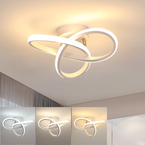 Goeco LED Deckenleuchte, 20W 2200LM Moderne LED Deckenlampe, 3000K/4500K/6500K Weiß Deckenleuchte Innen für Küche Flur, Schaltsteuerung 3000K/4500K/6500K
