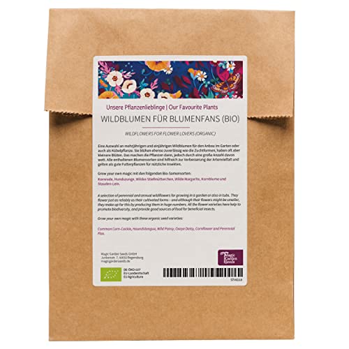 Nuestras plantas favoritas: Flores silvestres para aficionados a las flores (ecológicas) - set de semillas con 6 maravillosas variedades para un frenesí de floración silvestre - ¡te hace feliz!