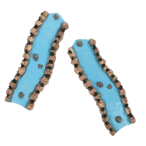 SHINEOFI 2 Piezas Río Miniatura Decorativo de Resina para Jardín de Hadas y Mesa de Arena Arroyo Realista para Paisajismo y Adornos de Micro Paisaje