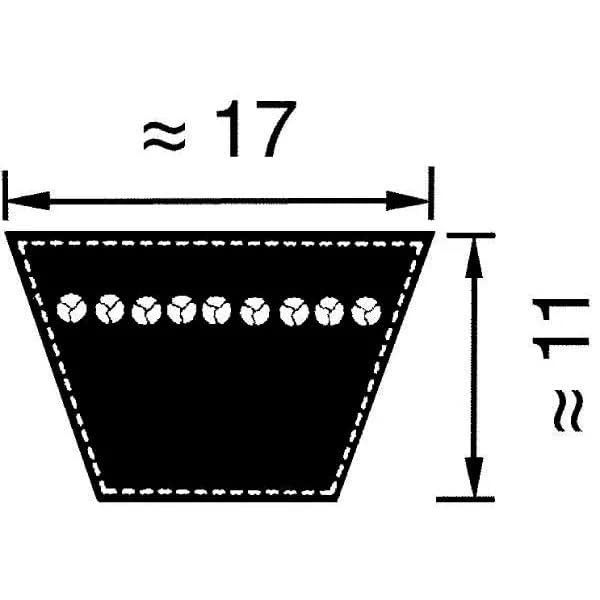 Correa trapezoidal de goma B 330