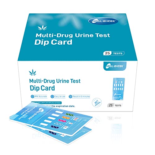 5 Panel Drug Test, 25 Pack Multi-Drug Urine Test Screen Dip Card, Amphetamine, Cocaine, Marijuana Methamphetamine And Opiates At Home Instant Drug Tests Kit,Fda Cleared And Clia-Waived,99% Accuracy #TOP17