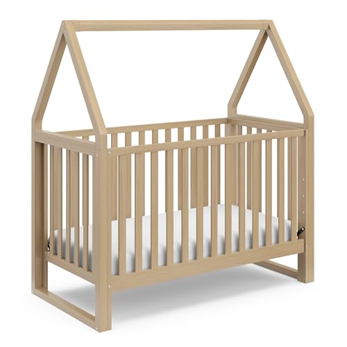 Image of Storkcraft Orchard 6-in-1 Convertible Crib (Driftwood) – GREENGUARD Gold Certified, Converts to Toddler Bed, Full-Size Bed, Playhouse Bed, and Daybed, Fits Standard Full-Size Crib Mattress