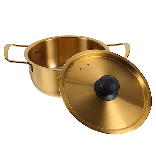 OFFSCH Large Soup Pot Lid Korean Ramen Noodles Pot Stainless Steel Cookware for Indoor Outdoor