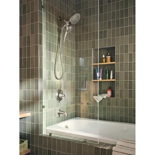 Moen Magnetix 82137SRN Graeden Spot Resist Brushed Nickel grifo para bañera y ducha con 1 manija y válvula miniatura 3