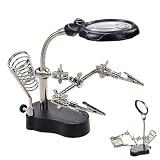 3.5X12X Helping Hands Soldering Station with LED Light & Alligator Clips