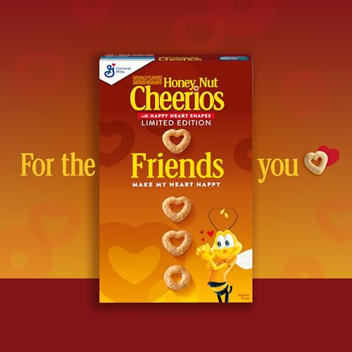 image for Honey Nut Cheerios Cereal, Limited Edition Happy Heart Shapes, Heart H