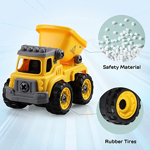 Toy Life Constructions Toys Vehicles Trucks Take Apart Toys Sandbox Toys Trucks Set Excavators Building Car Toys With Drills - Best Gifts Truck Toys For Boys Kids Toddlers 3 4 5 6 7 8 Years Old #TOP2