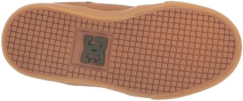DC Boy's Unisex-Child Pure Elastic Laces Skate Shoe, Dark Chocolate/Wheat/Gum, 3 Little Kid | Image 3