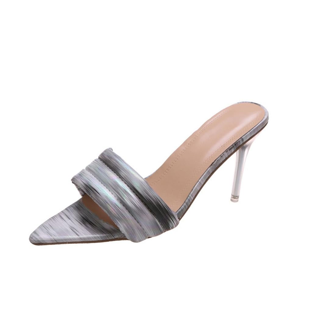 Pantoufles d'été à talons hauts nu-pieds sexy chic pour femmes taille 39