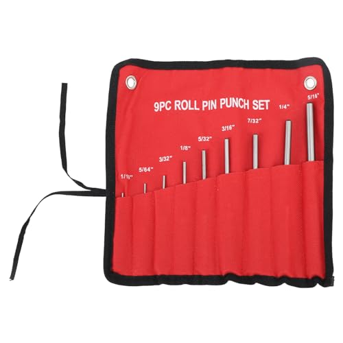 9pcs Roll Pin Punch Set Hardened Steel Jewelry Repair Tool Storage Pouch Watch Craft