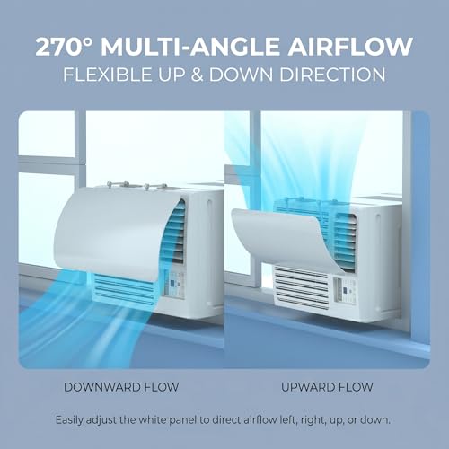Deflector de aire acondicionado de ventana regulable de plástico blanco para ventilación de hogar 8