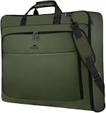 MATEIN Suit Carrier for Men, Travel Garment Bags with Strap for Business, Travel Suit Bag for Men Women, Waterproof Wrinkle Free Garment Covers (GREEN)
