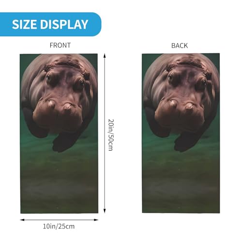 Diving Hippo Balaclava Elástica Versátil Impresa Para Hombre y Mujer, Bufanda Máscara Blanca miniatura 2