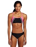 Speedo Damen Badeanzug Breaststroke 4 Hope Voyager Splice Zweiteiler, Damen, schwarz/pink, 12