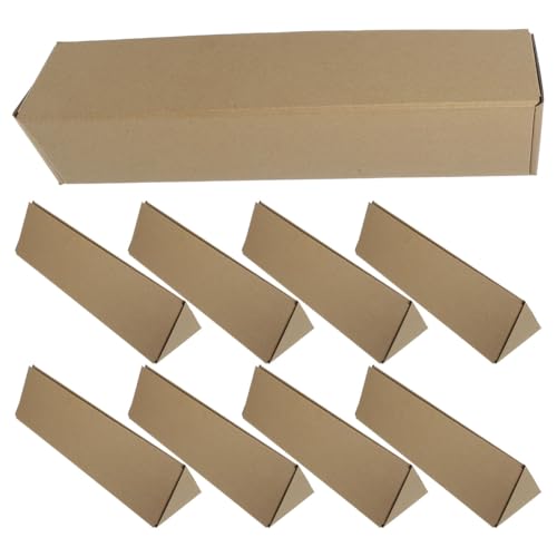 Angoily Lot De 10 Tubes D'Expédition Triangulaires En Kraft 13.78 Pouces Tube De Stockage D'Affiches Et De Documents Boîte D'Emballage Papier Pour Transport Emballage Et Déménagement