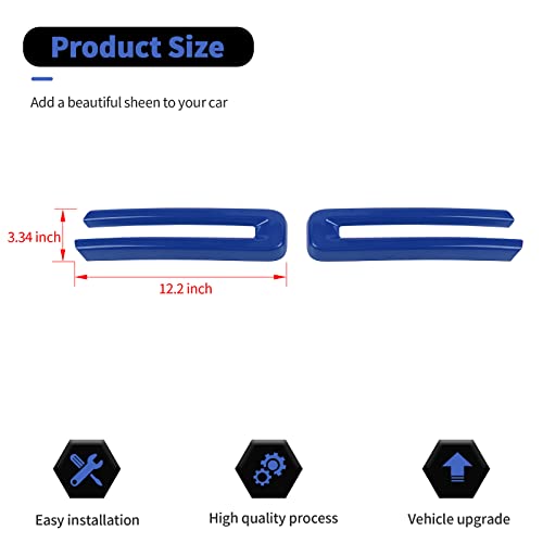 Image of Front Grille Inserts Trim Cover Grill U Bar Cover Frame Decoration Exterior Accessories for Dodge RAM 2018 2019 2020 2021 2022,Blue