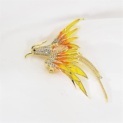 Broche de corsage phénix en émail : bijou de veste, manteau et pull femme