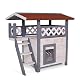 Katzenhaus Outdoor Lionto Lodge aus Holz für Katzen