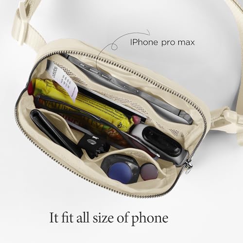 Image of ODODOS Unisex Mini Belt Bag with Adjustable Strap Small Fanny Pack for Workout Running Traveling Hiking, Ivory
