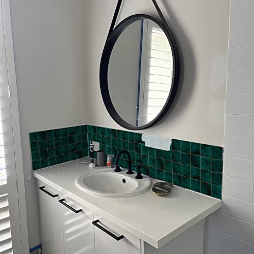 Image of WallDesign Vinyl Bottle Green Tile Self Adhesive Sticker - 38.4 X 19.2 Inch Durable Surface Decoration Film For Kitchen, Cabinet, Table, Furniture, Wall, Bathroom, Door, Refurbishment