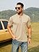Hardaddy Men's Short Sleeve Henley Shirts Casual Summer Lightweight Button Henley Solid T-Shirt Tops Khaki 3XL