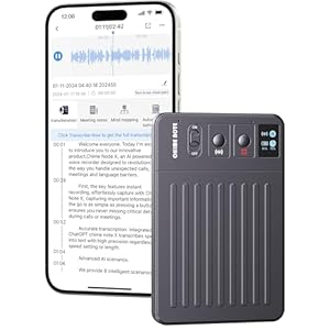 AI Voice Recorder, Voice Recorder with No Fee for Transcribe & Summarize Empowered by ChatGpt, App Control, Support 107 Languages,64GB Memory,Audio Recorder for Lectures/Meetings/Calls/Interview