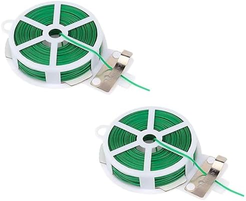 Garden Wire with Cutter, 2 Pcs Total 656 Feet/ 200 Meter Soft Iron Wire Horticultural Tying Line for Binding and Fixing of Fruit, Flower, Plants and Vegetables (2, Green) image 5