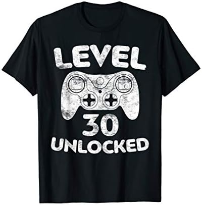 Level 30 Unlocked ShirtsLevel 30 Unlocked T-Shirt Video Gamer 30th Birthday Shirt T-Shirt
