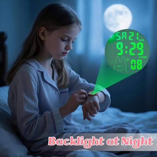 Image of Edillas Kids Digital Watch 7-Color LED Light Waterproof Wristwatch Ideal for Children