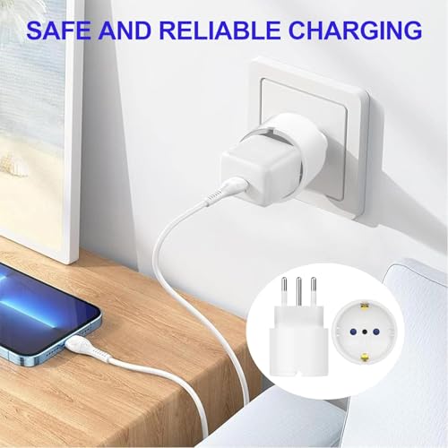 Clomnpe 3 Stück Reiseadapter Italien, 3-Polig Adapter Italien Steckdose, EU Deutschland auf IT, Reisestecker Typ L für Chile, Uruguay… – Ansicht 5