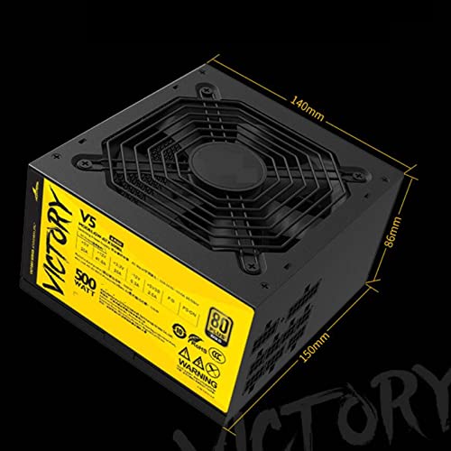 IndustrialMaker GreatWall Victory V5 GW-ATX500BL PSU with dimensions labeled