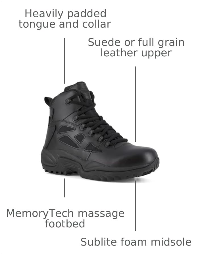 Image of Reebok Work Rapid Response RB 8 inch CT Boot Women's Boot, 10 C /D US, Black
