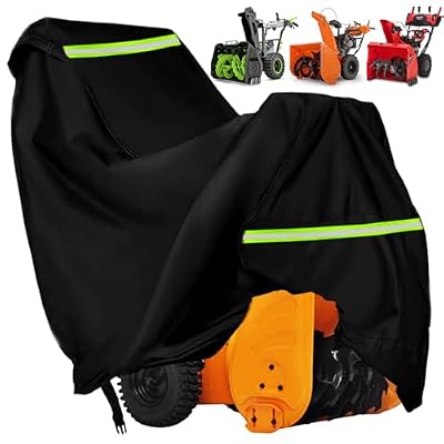 YONQIFON Waterproof Snow Blower Cover,24/26/28 in Heavy Duty 600D Universal Snow Thrower Cover,Outdoor Snowblower Cover fit Most Two Stage Snowblowers Fit for EGO,Ariens,PowerSmart,Craftsman,Cub Cadet
