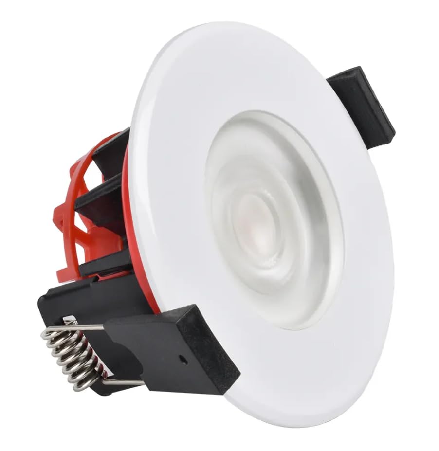 Green Lighting GL-ECO8/WH LED Downlight, 8W, IP65 Rated, Matt White, 850 Lumens, Dimmable, 70mm Cut-Out